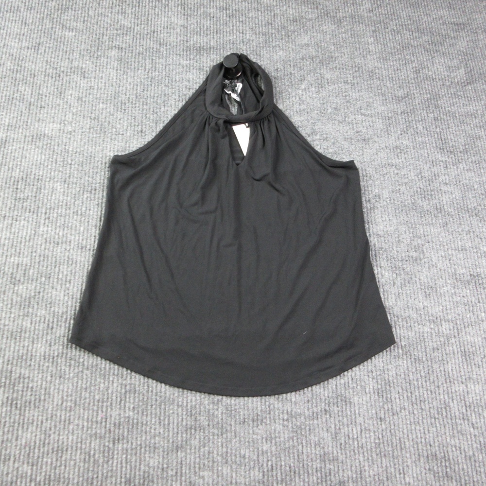 Montgomery Post Tank Womens M Black Halter Keyhole Neck Polyester Spandex NWT